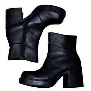 Charlies Chunky Platform Gothic Y2K  Fairycore Ankle Boots Size 11 Black